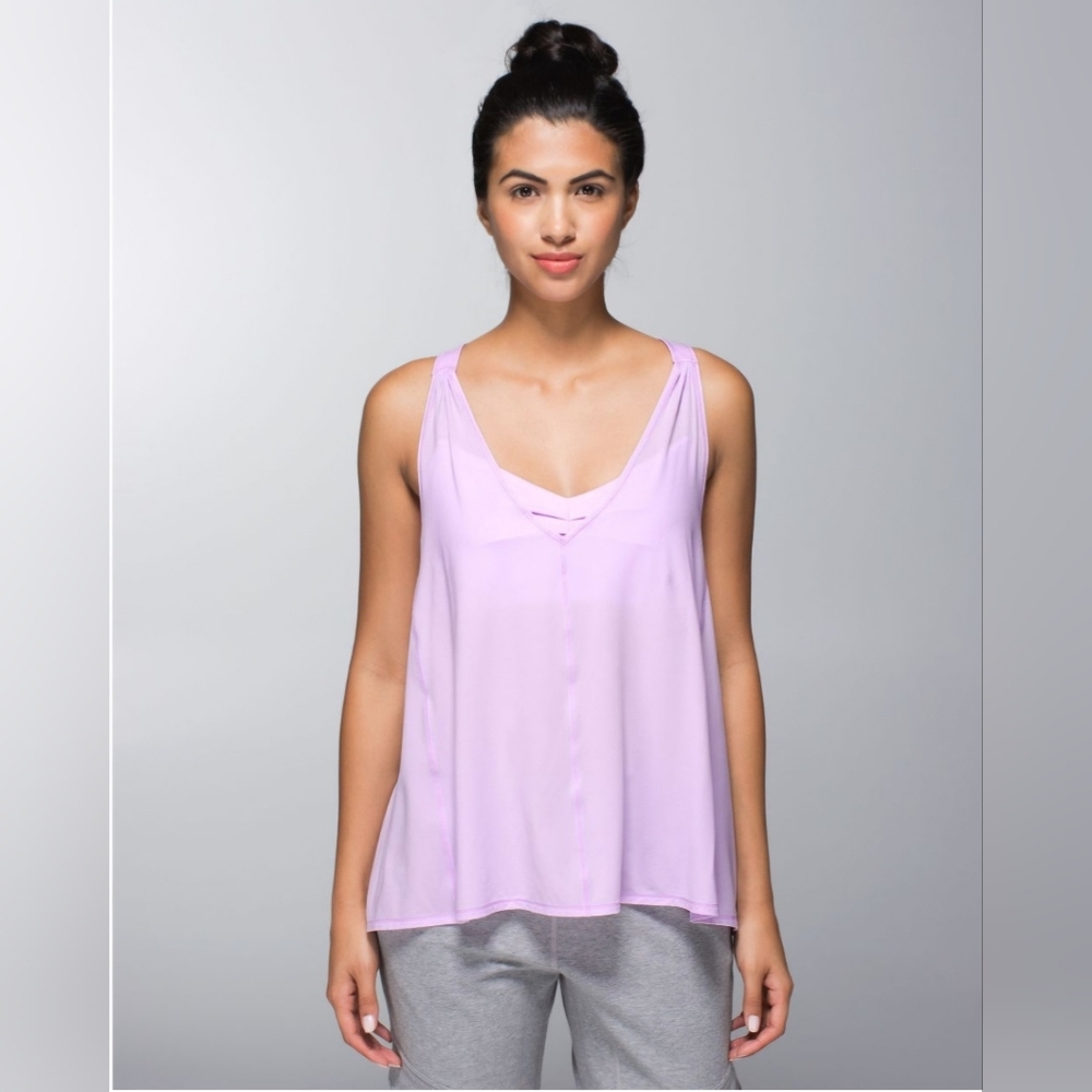 Lululemon Breathe & Flow Tank Pretty Purple - Size 6 Bra and Tank Combo